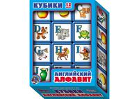 Кубики Английский алфавит с бортиком 12 штук