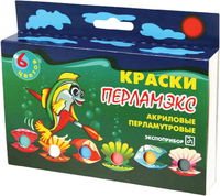 Краски акрил. перламутровые "Перламэкс" 6 цв.