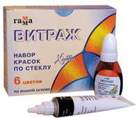 Краски по стеклу "Витраж" 6 цв. 10мл.