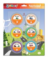 Шариковый пластелин "HAPPY CARS" застывающий 6 цв