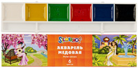 Медовая акварель "PRINCESS" без кисти 6 цв.