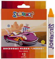 Восковые мелки "HAPPY CARS" Jumbo треугольные 12 цв.