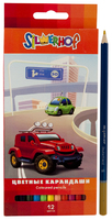 Карандаши HAPPY CARS 12 цв.