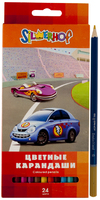 Карандаши HAPPY CARS 24 цв.