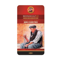 Карандаши акварельные MONDELUZ 12 цв. в металлическом пенале