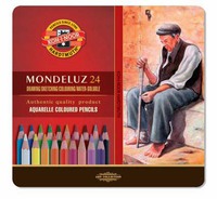 Карандаши акварельные MONDELUZ 48 цв. в металлическом пенале
