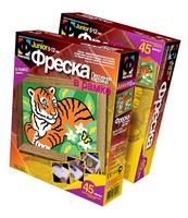 Набор фреска "Тигр и бабочка" - изготовление картин из песка