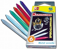 Карандаши восковые, шестигранные, 6 цв.