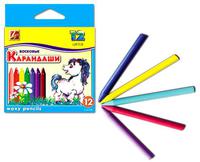 Карандаши восковые, шестигранные, 12 цв.