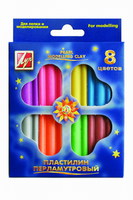 Пластилин перламутровый 8 цв..