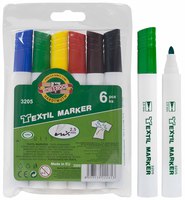 Фломастеры по ткани Jumbo "Textil" 6 цв.