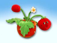 Игрушка мягкая Земляника (муз.) 22 см