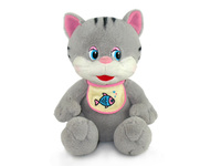 Игрушка мягкая Котёнок в слюнявчике (муз.) 20 см