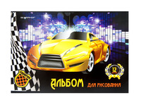 Альбом для рисования "Автошоу" (12 л., А4, мел. картон)