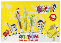 Альбом для рисования "Клёво!" (40 л., А4, картон, на скрепке)