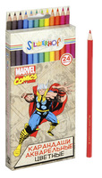 Карандаши цветные "Marvel comics", акварельные (24 цв.)