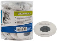 Ластик из синтетич. каучука  "Silwertouch", овальный, с пластиковой вставкой, белый, в дисплее)