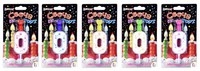 Свеча для торта "Hobby" в виде цифры "0", (цвет ассорти)
