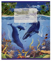 Тетрадь школьная "Море" (24 л., А5, линейка, 4 вида)