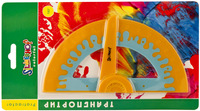Транспортир "Colorful" 180° (оранжевый)