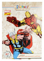 Картон цветной "Marvel comics" (мелованный, 8 цв./8 л., А4)