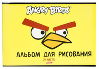 Альбом для рисования "Angry birds" (24 л., А4, на скрепке, лак)