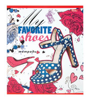 Тетрадь общая "Favorite shoes" (48 л., А5, кл., 5 видов, мелованная обложка, c  блестками)