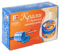 Краски акрил. (4 цв.) со шкатулкой "Золотая рыбка"