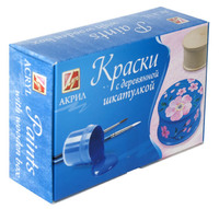 Краски акрил. (4 цв.) со шкатулкой "Сакура"