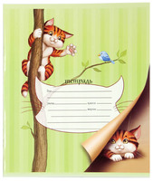 Тетрадь школьная "Котята-игрята" (12 л., А5, кл., 5 видов)