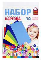 Картон цветной "Рукодельница" (10 цв./10 л., А4)
