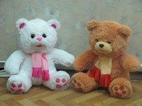 Игрушка мягкая мишутка (белый, коричневый)