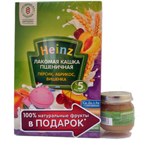 Каша Пшеничная с молоком и тыквой 250 гр.+Пюре Спелая Грушка 80 гр.