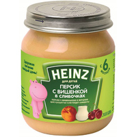 Пюре персик с вишенкой в сливочках 120 гр.