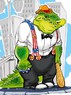 Раскраска объемная "Крокодил гангстер с битой"