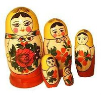 Сувенир матрешка "Россияночка" (5 кукол большого размера)