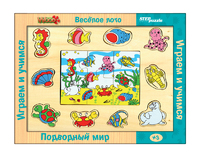 Дет. игра из дерева "Веселое лото. Подводный мир"