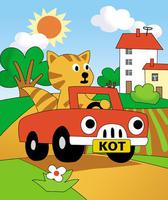 Аппликация Кот-автомобилист