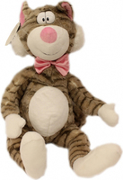 Игрушка мягкая Кот с розовым бантиком